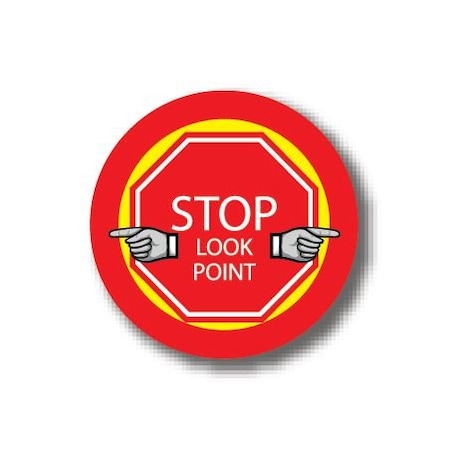 Ergomat 24in CIRCLE SIGNS - Stop Look Point DSV-SIGN 576 #1810 -UEN